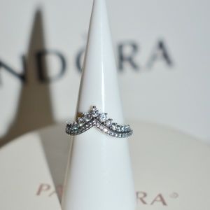 Pandora Princess Wishbone Ring Silver